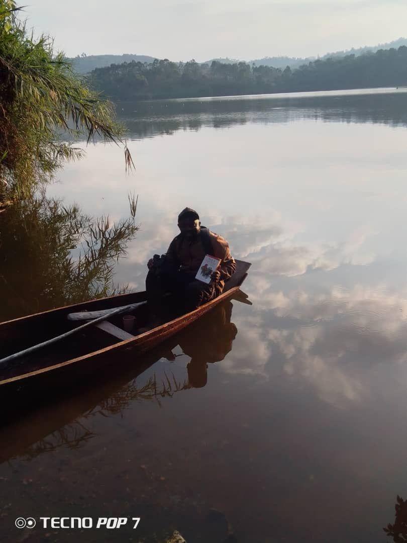 Dugout canoe on Lake Bunyonyi