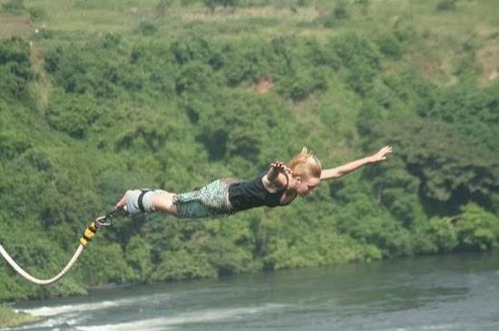 44-metre bungee jump over the Nile, Jinja